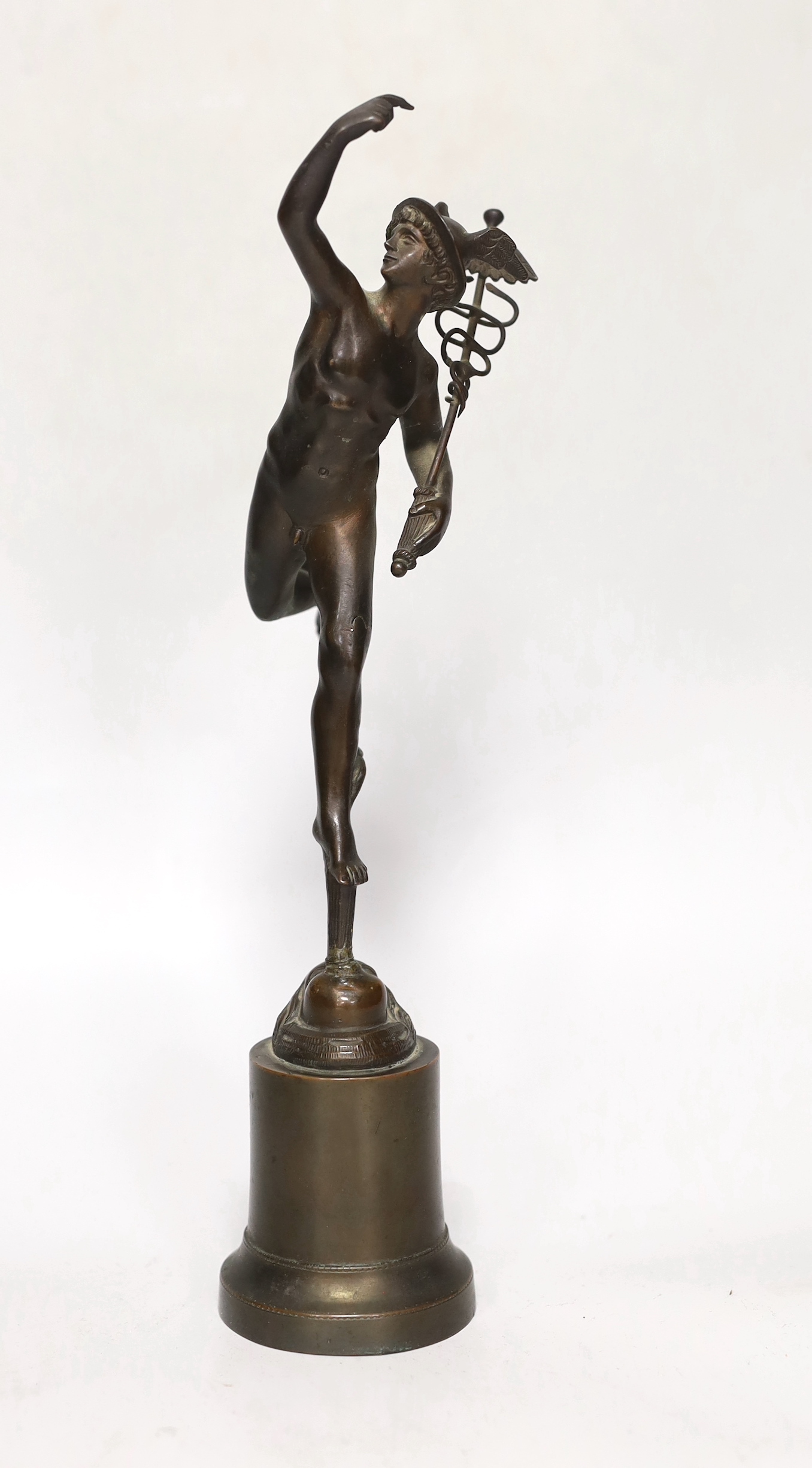 An early 20th century bronze figure of Mercury, 30cm